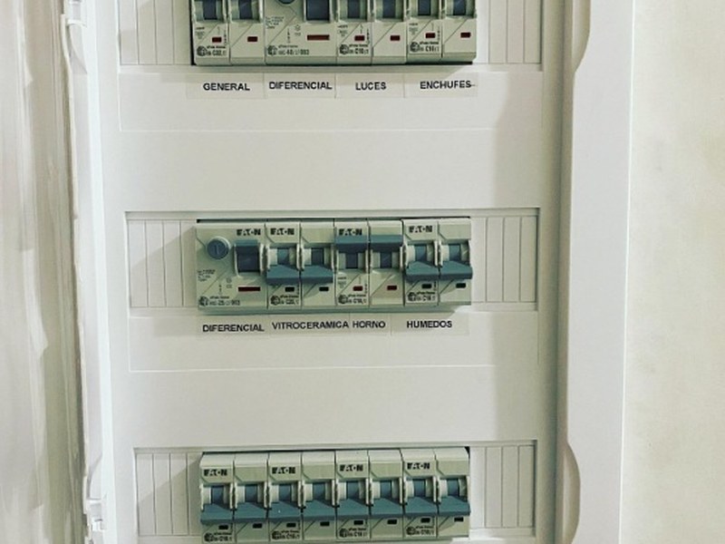 Cuadro eléctrico nuevo con todos los circuitos etiquetados